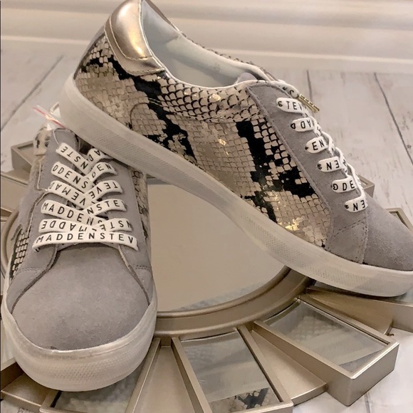 NEW Steve Madden Star Python Snake Sneakers Amalfi - Picture 2 of 9